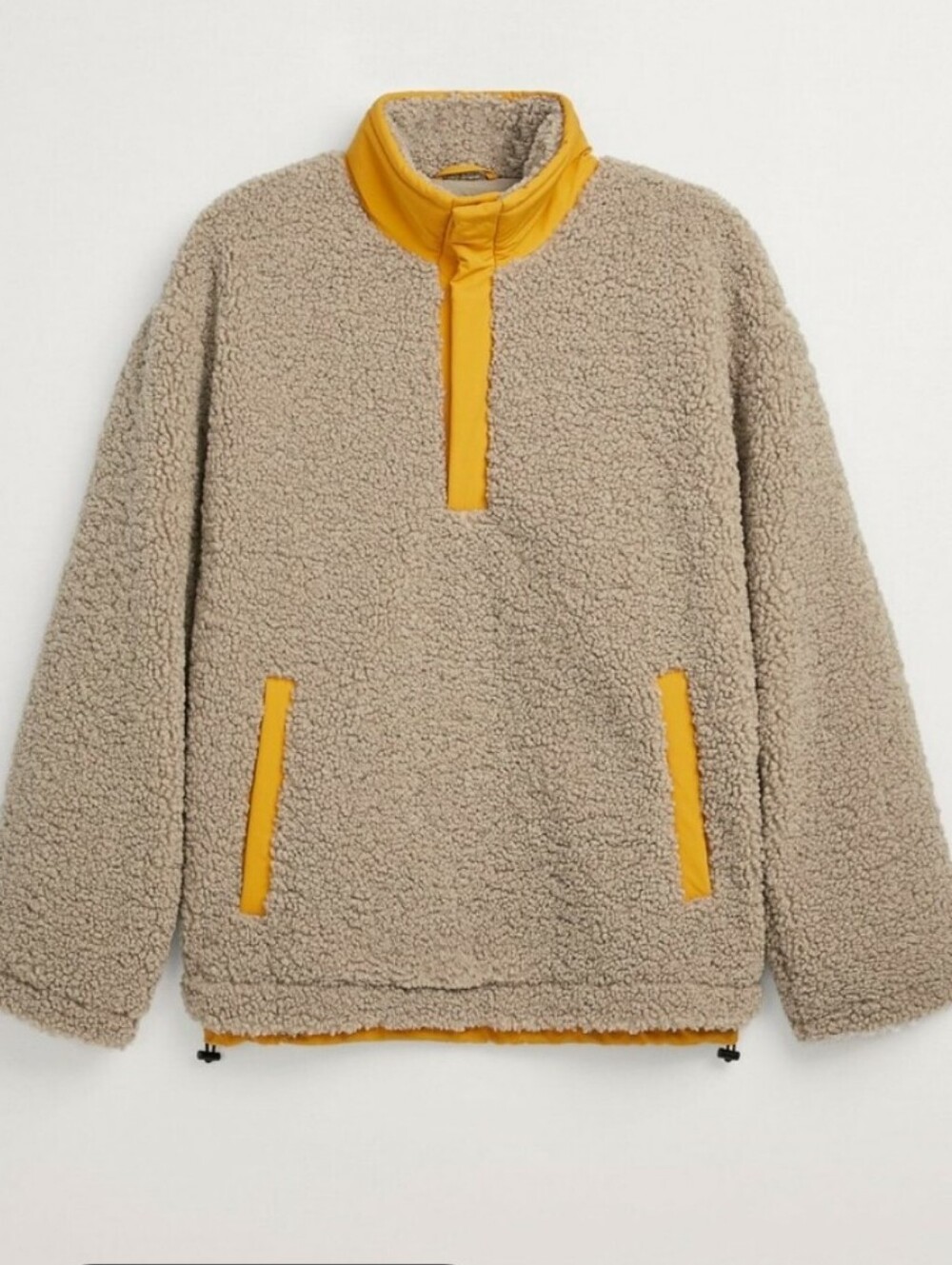ZARA MEN'S CONTRASTING SHERPA SWEATSHIRT JACKET SIZE L/XL - Picture 2 of 12